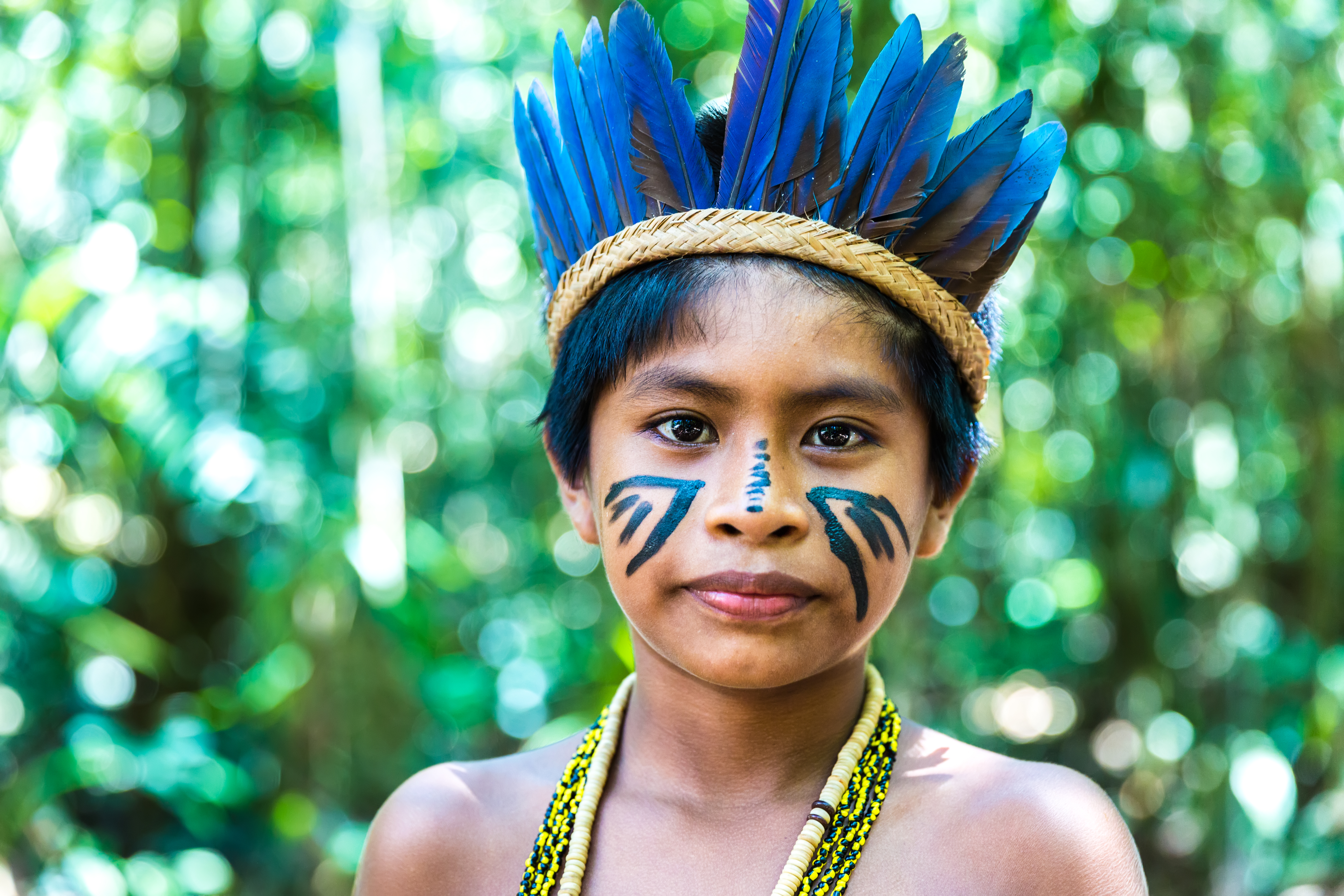 Retrato de niño brasileño nativo